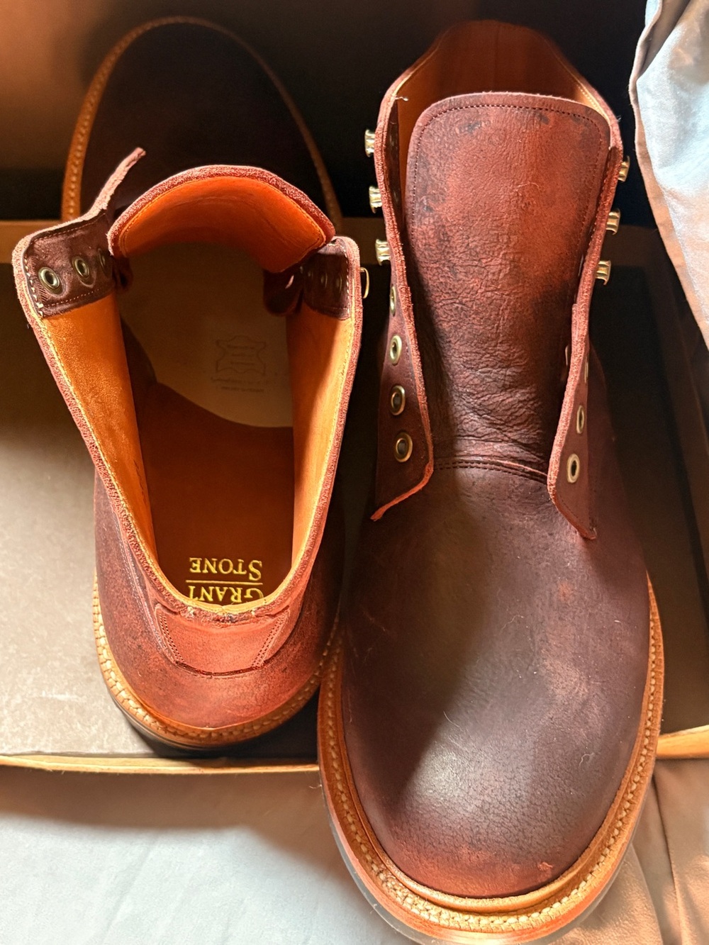 Grant Stone Diesel Boot Dark Burgundy Kudu 12 EZZ Wide New In Box